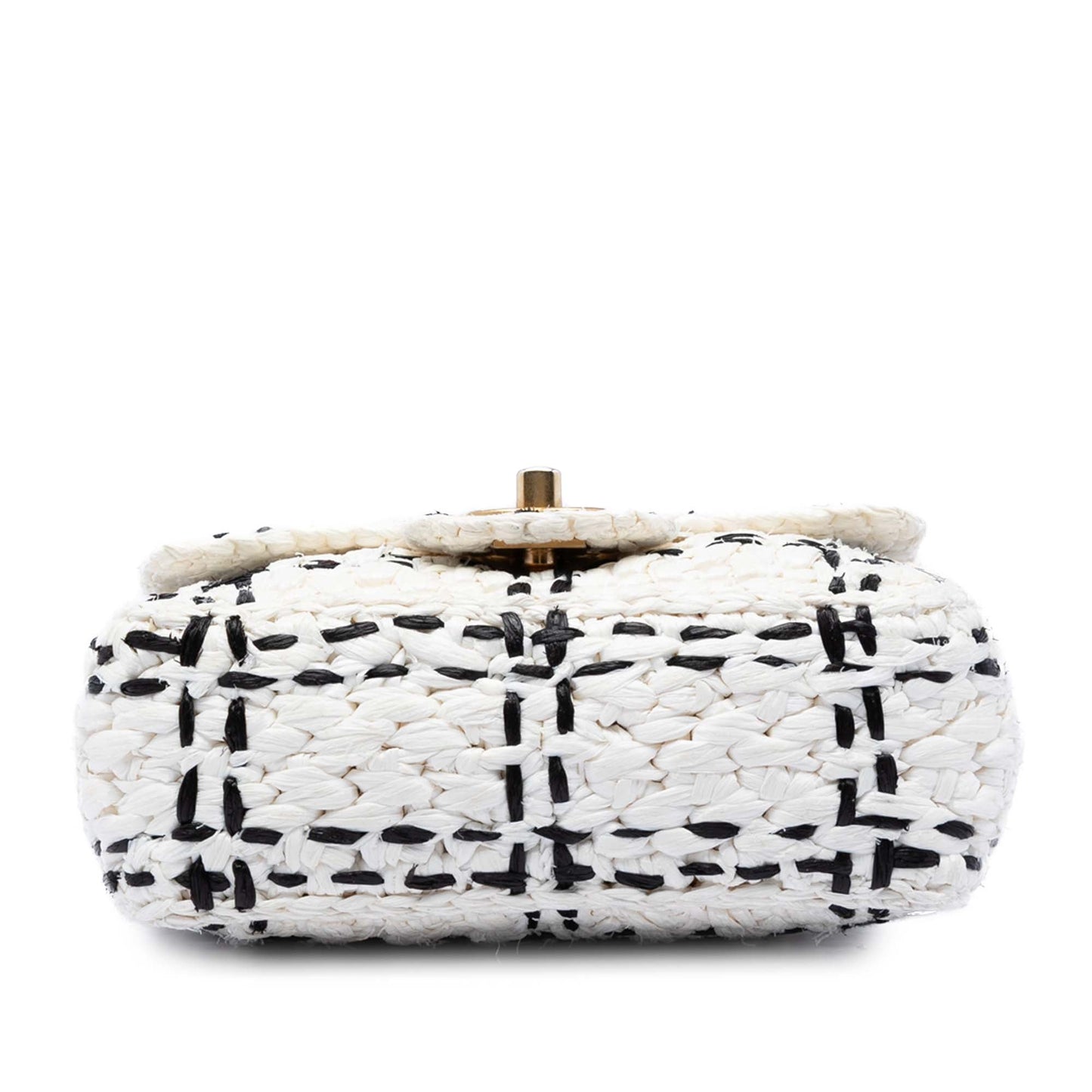 Chanel CC Mini Raffia Effect Tweed Flap