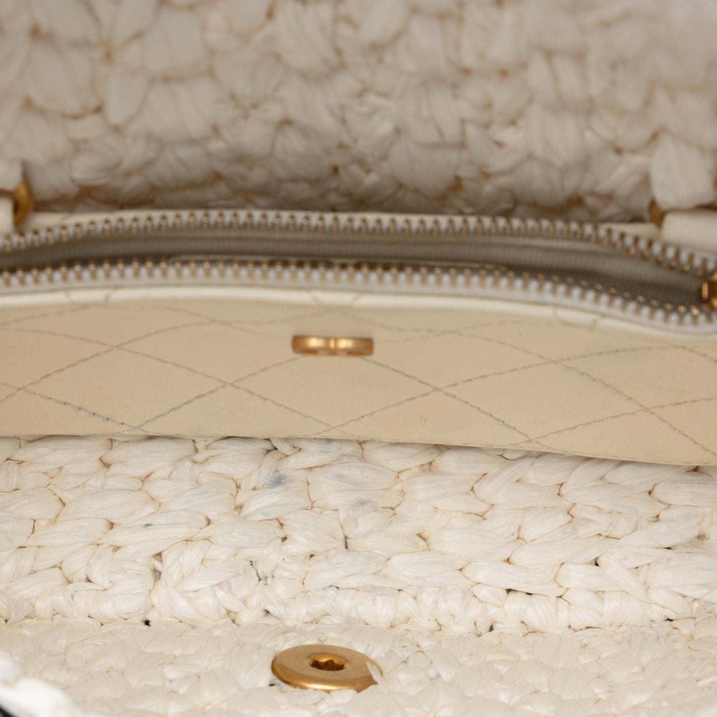 Chanel CC Mini Raffia Effect Tweed Flap