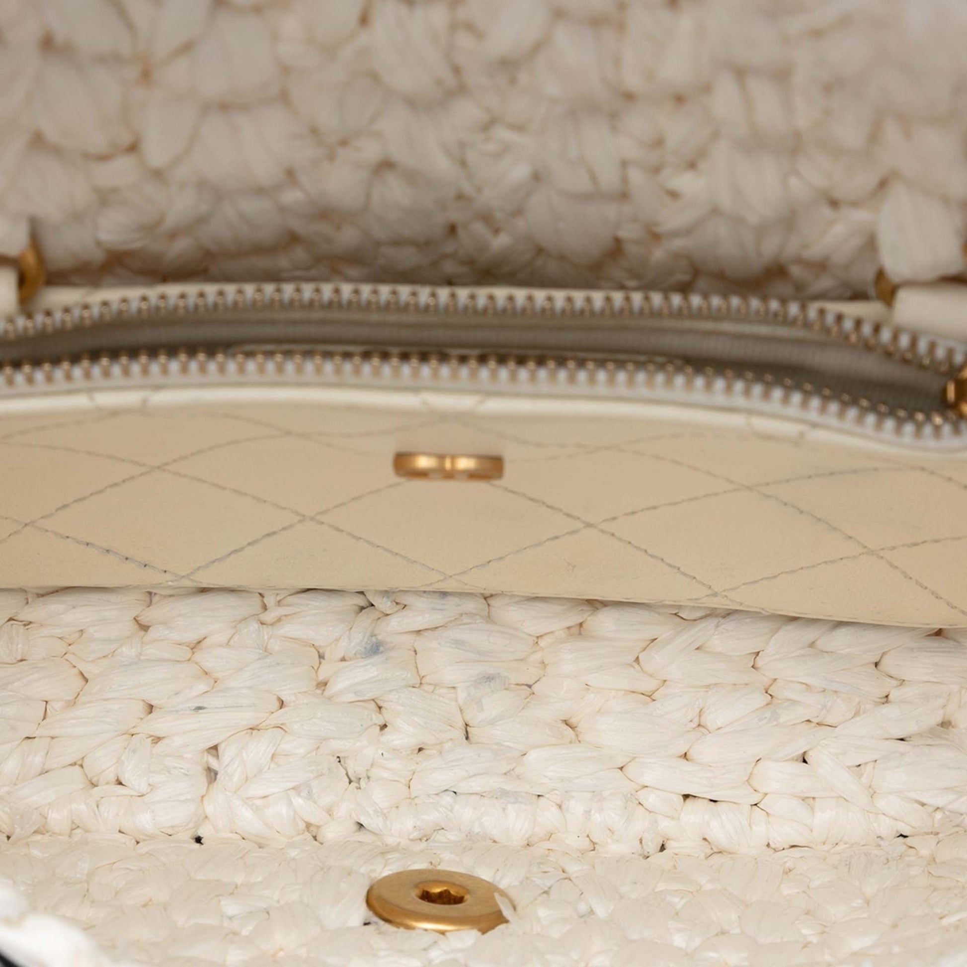 Chanel CC Mini Raffia Effect Tweed Flap