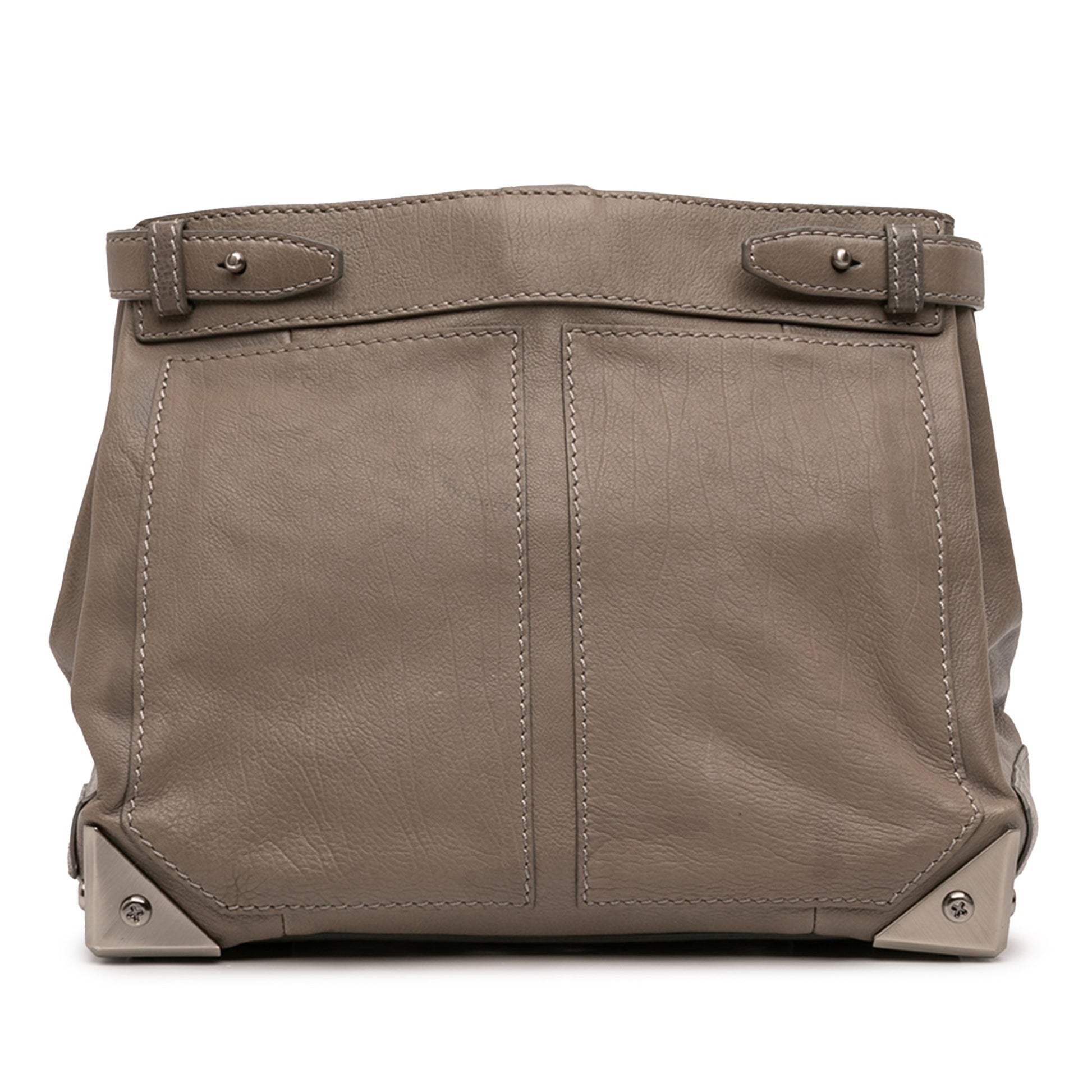 Leather Fold Over Trunk Adele Clutch