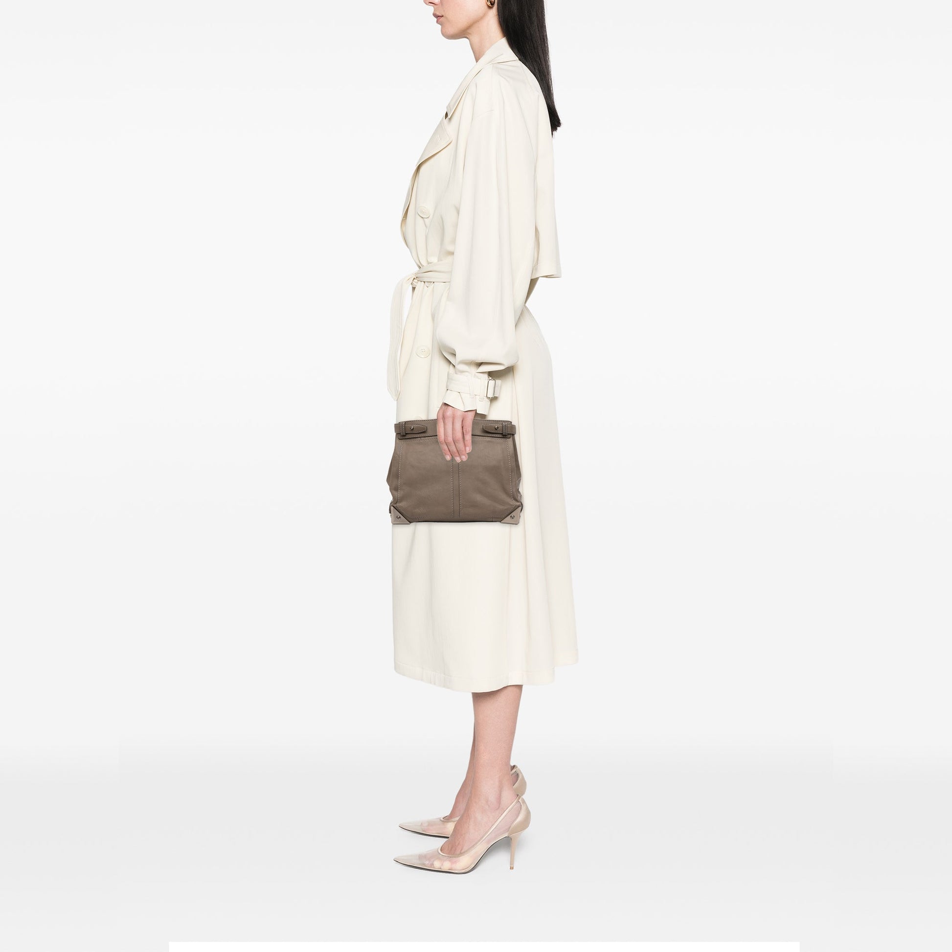 Leather Fold Over Trunk Adele Clutch