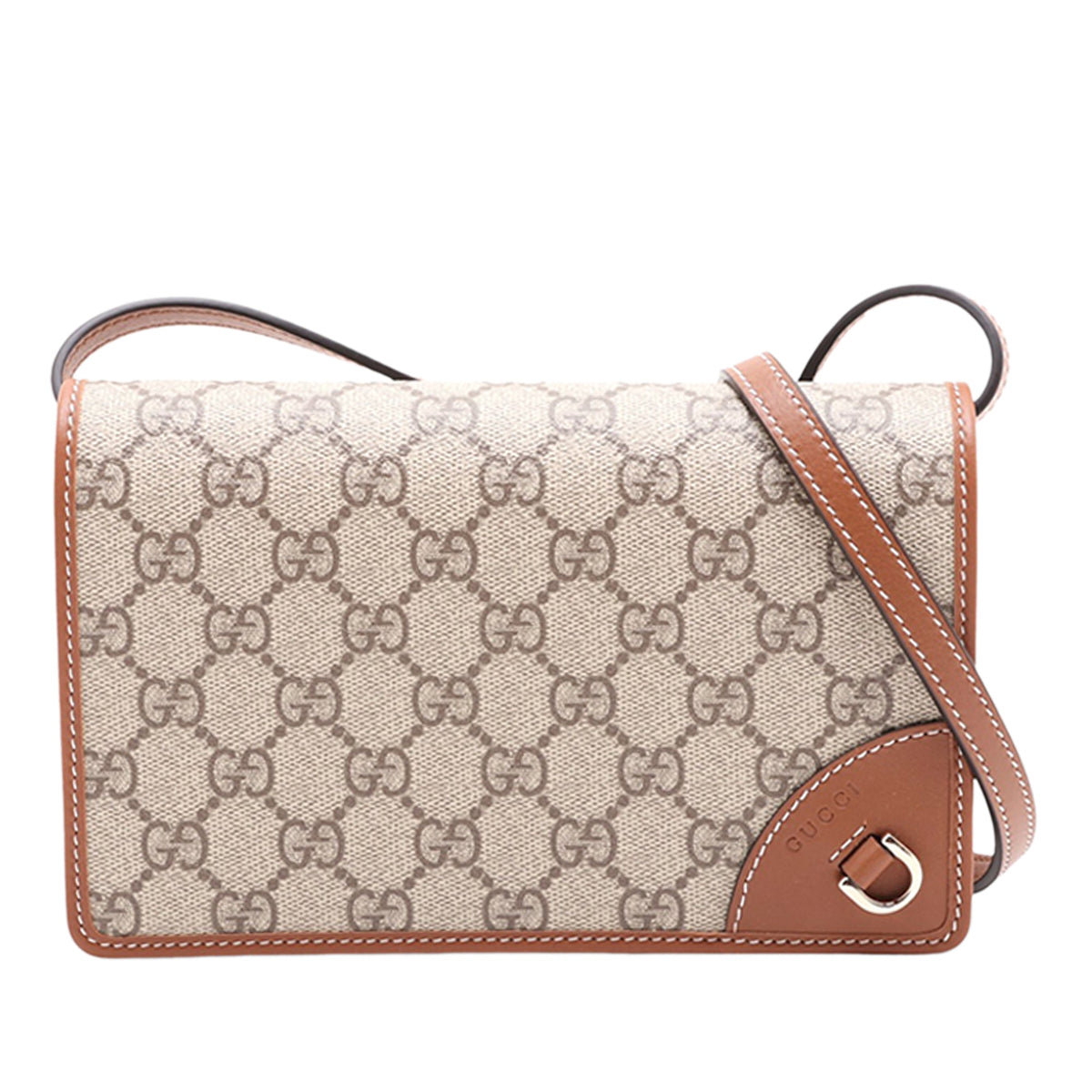 Gucci GG Supreme Emblem Wallet on Strap