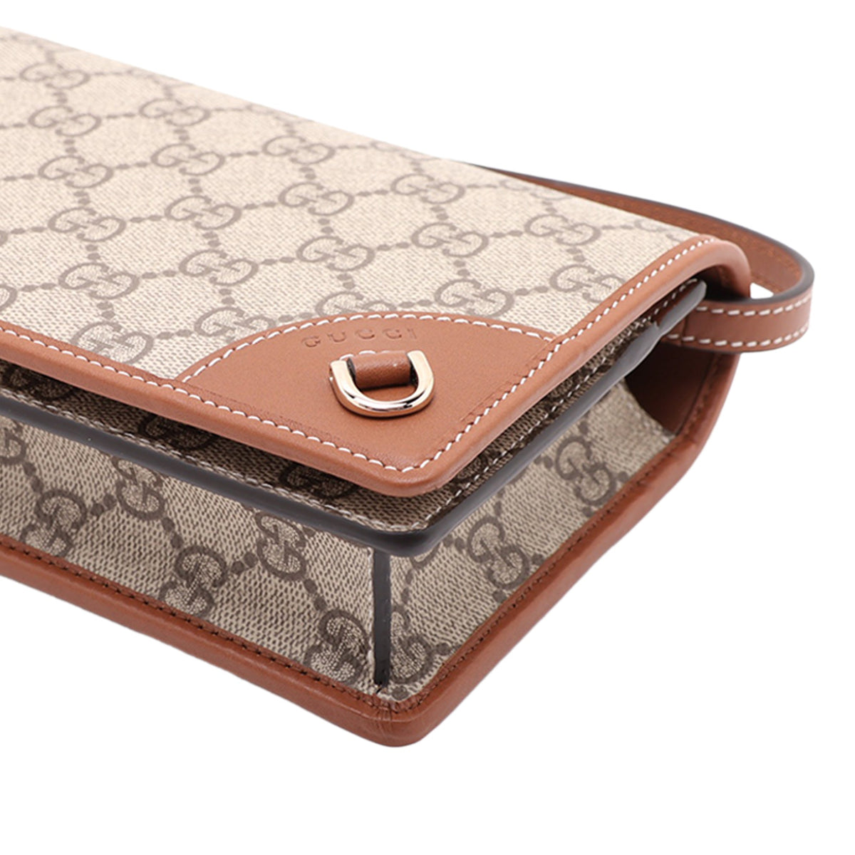 Gucci GG Supreme Emblem Wallet on Strap