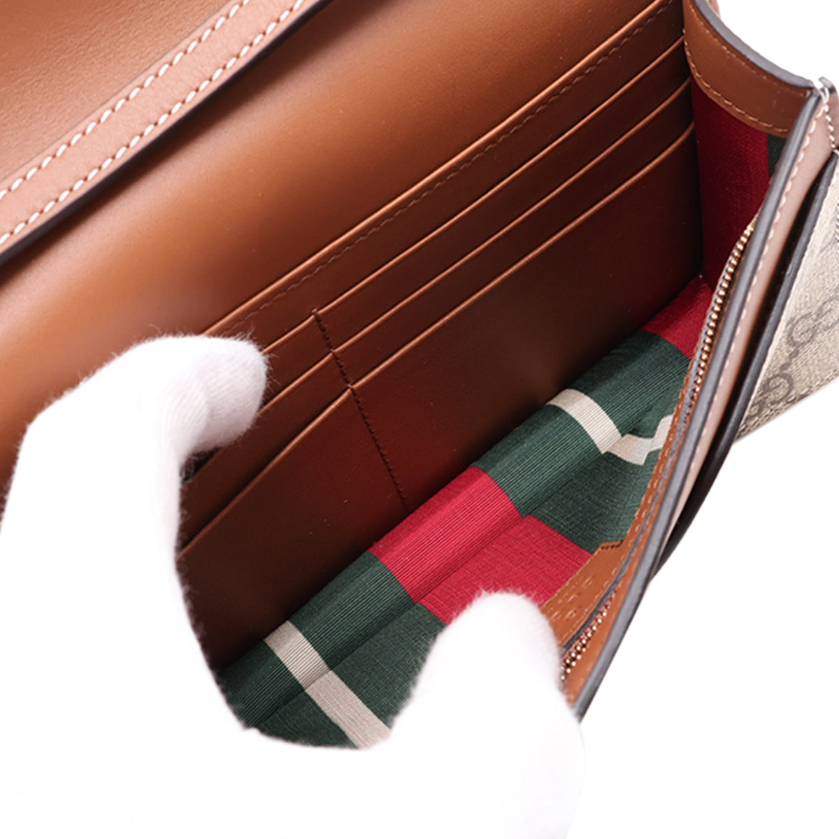 Gucci GG Supreme Emblem Wallet on Strap