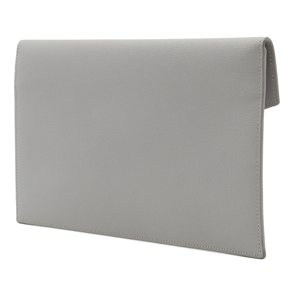 Saint Laurent Grain De Poudre Uptown Pouch — Gray