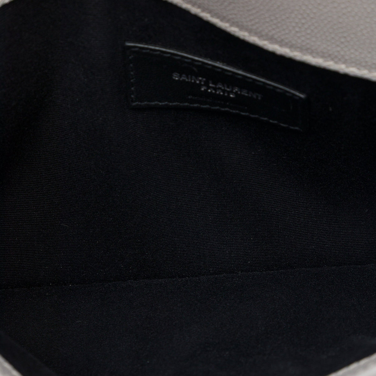 Saint Laurent Grain De Poudre Uptown Pouch — Gray