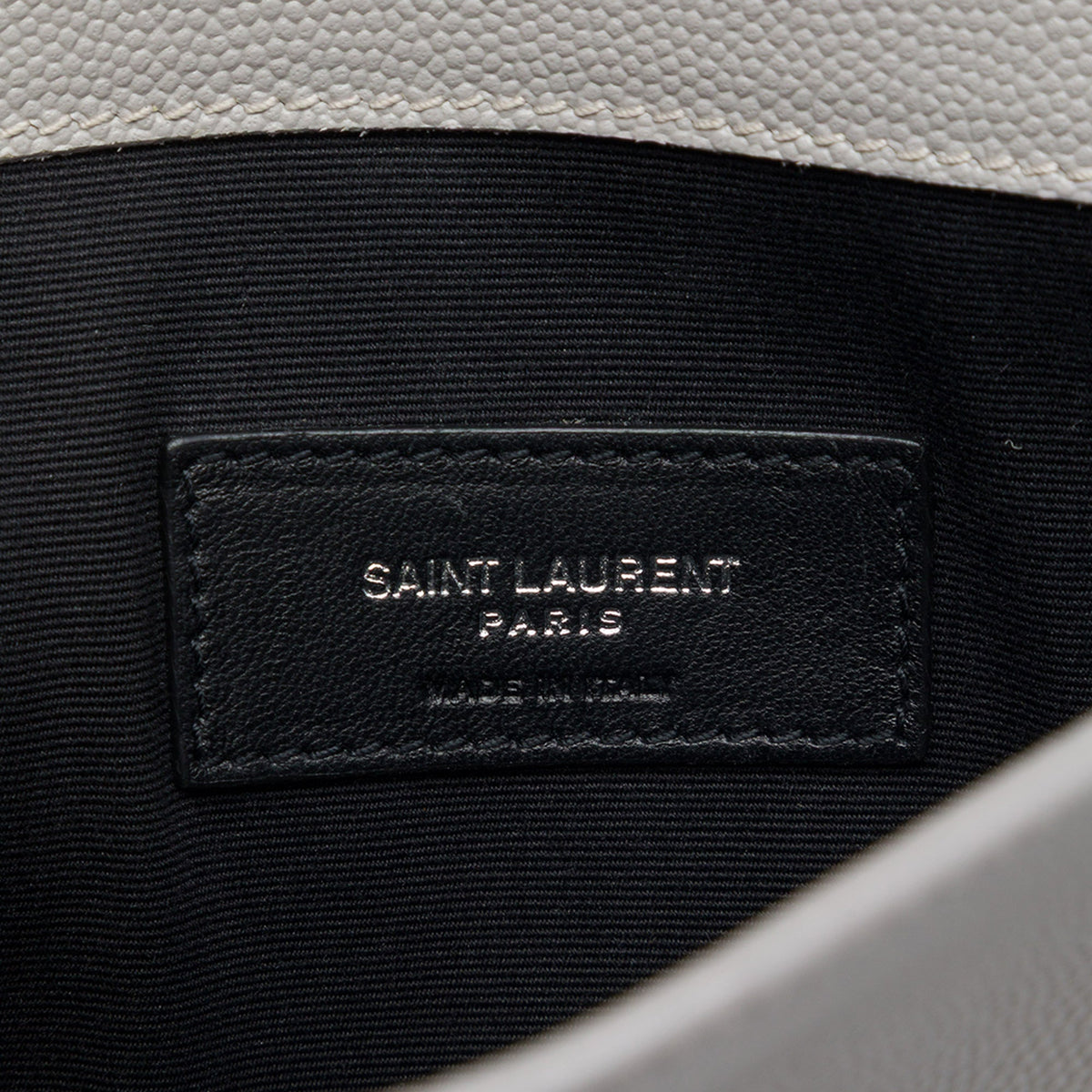 Saint Laurent Grain De Poudre Uptown Pouch — Gray