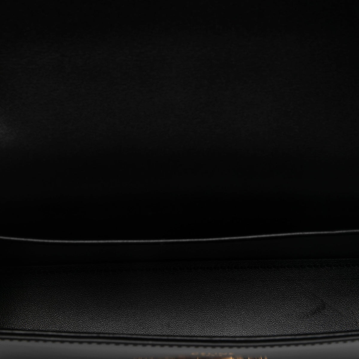 Celine Shiny Calfskin Triomphe Claude Shoulder Bag — Black