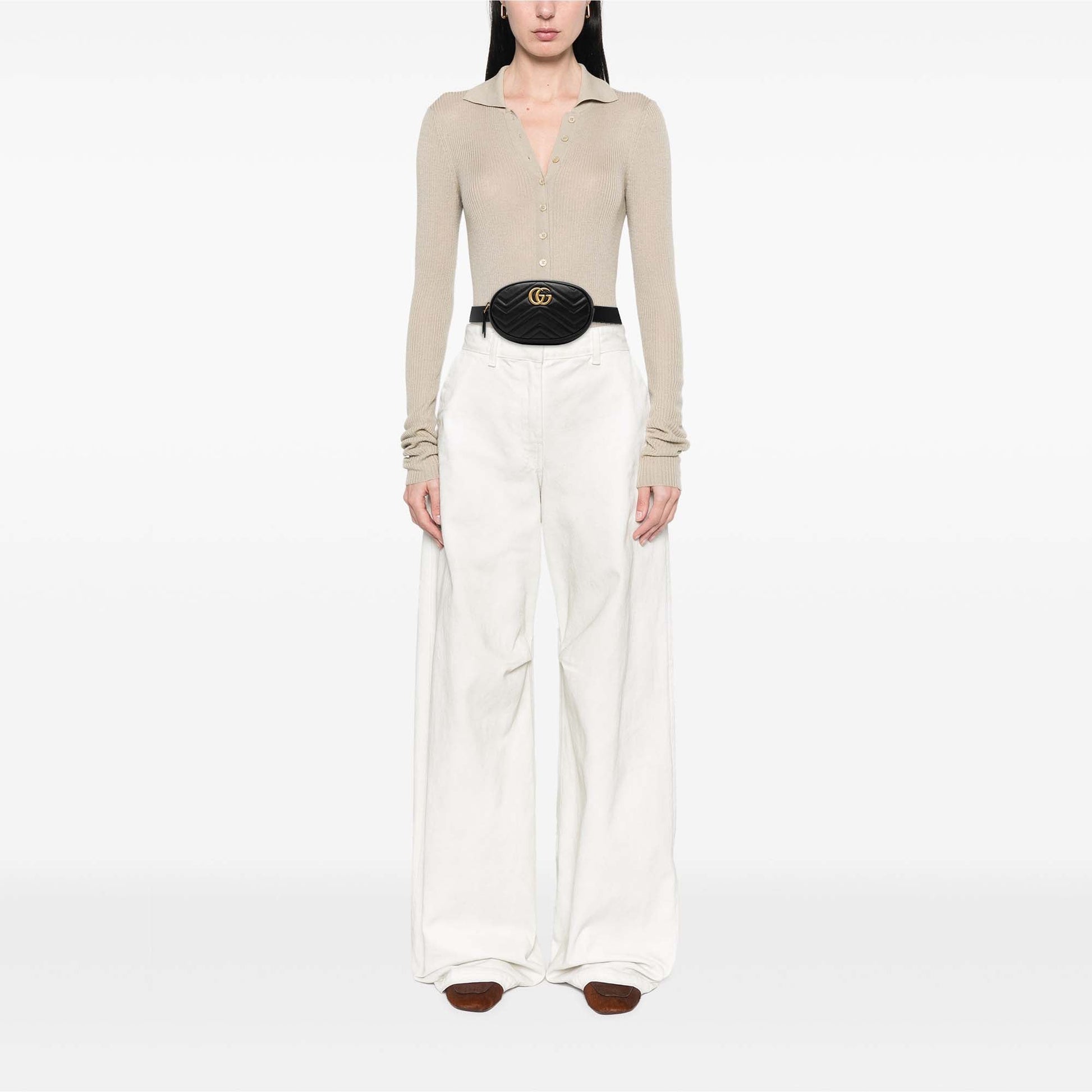 Gucci GG Marmont Matelasse Leather Belt Bag