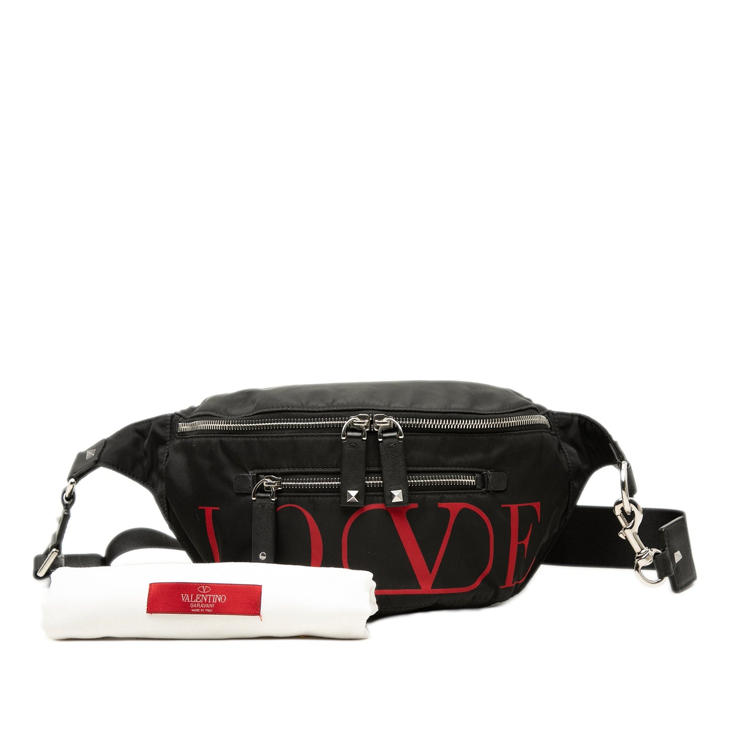 Valentino Nylon LOVE Rockstud Belt Bag