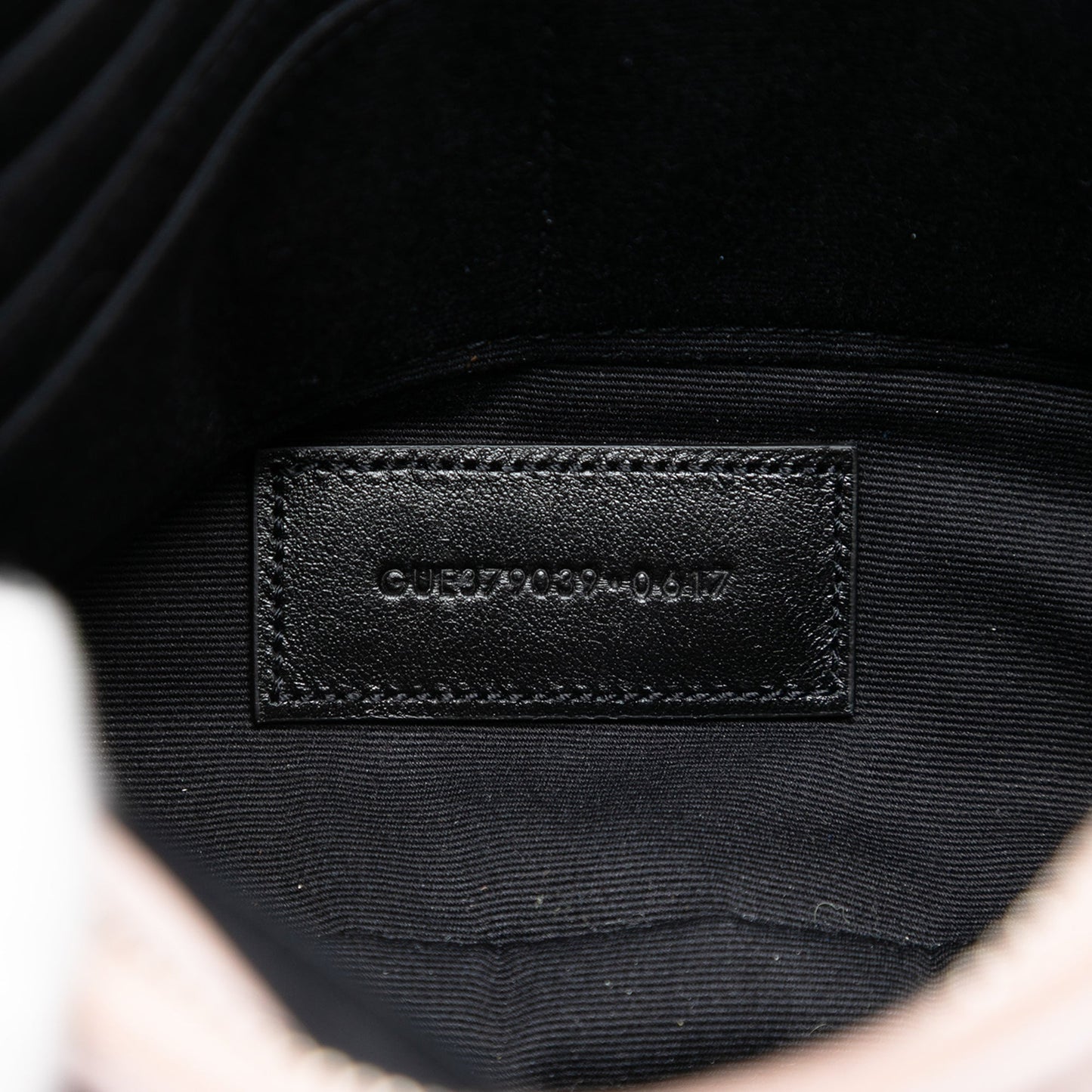 Saint Laurent Chevron Leather Monogram Zip A5 Wristlet Pouch