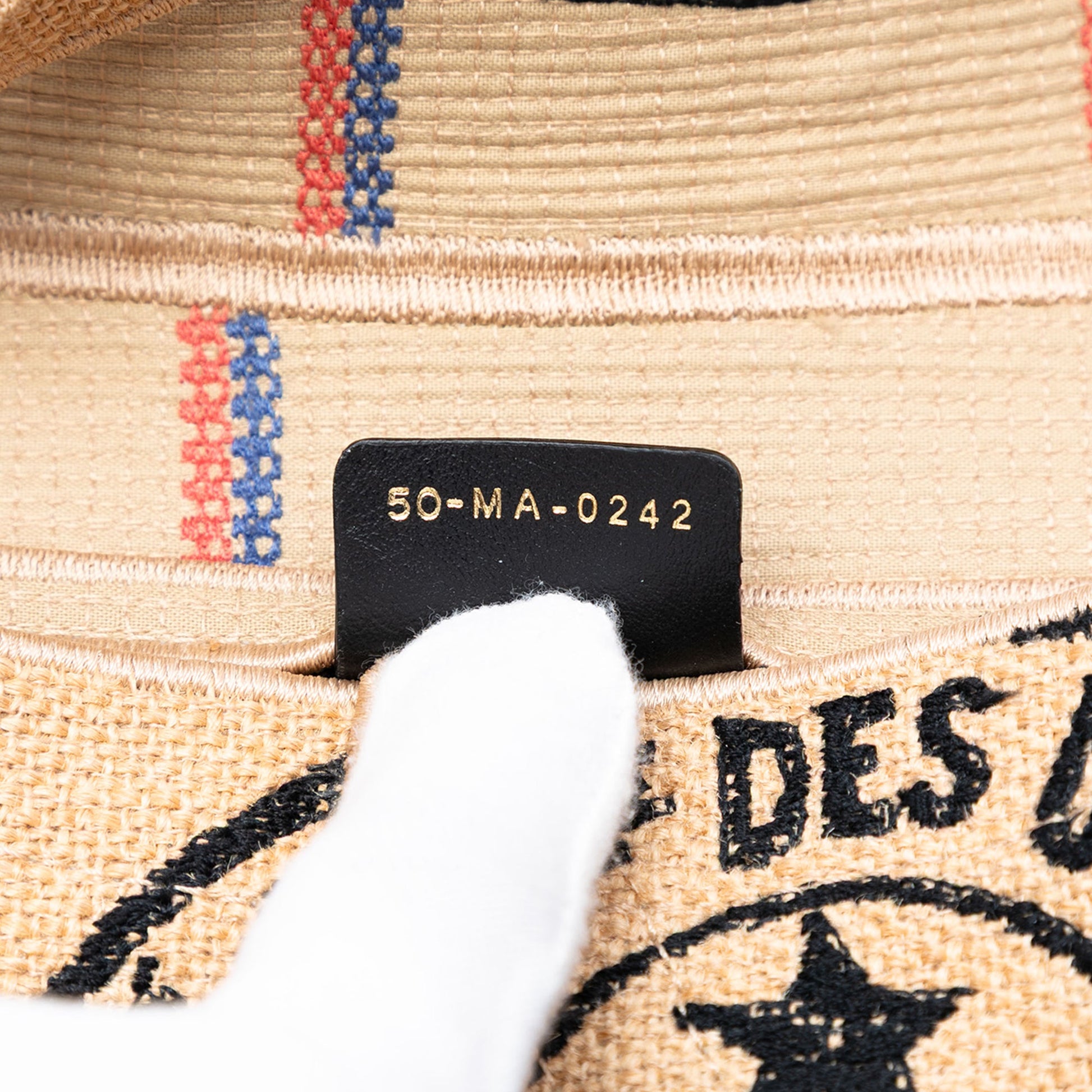Dior Mini Embroidered Jute Canvas Union Saddle Bag
