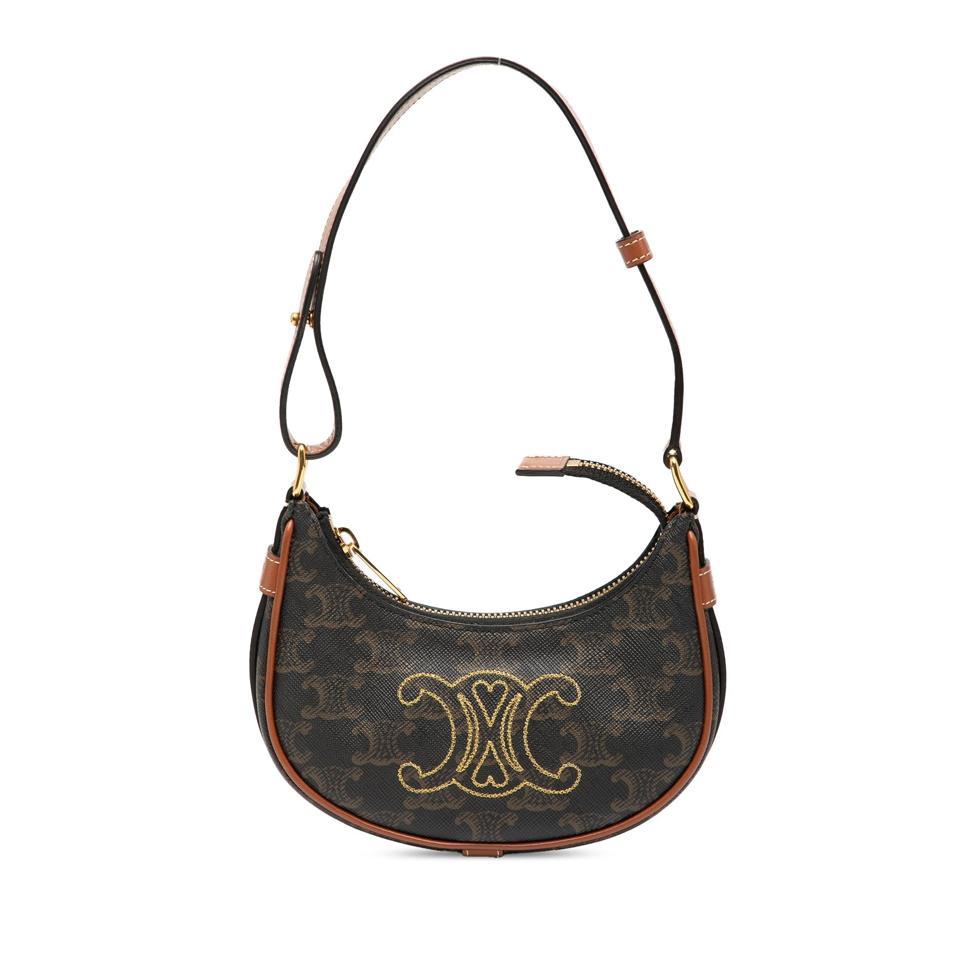 Celine Mini Triomphe Coated Canvas Ava Shoulder Bag