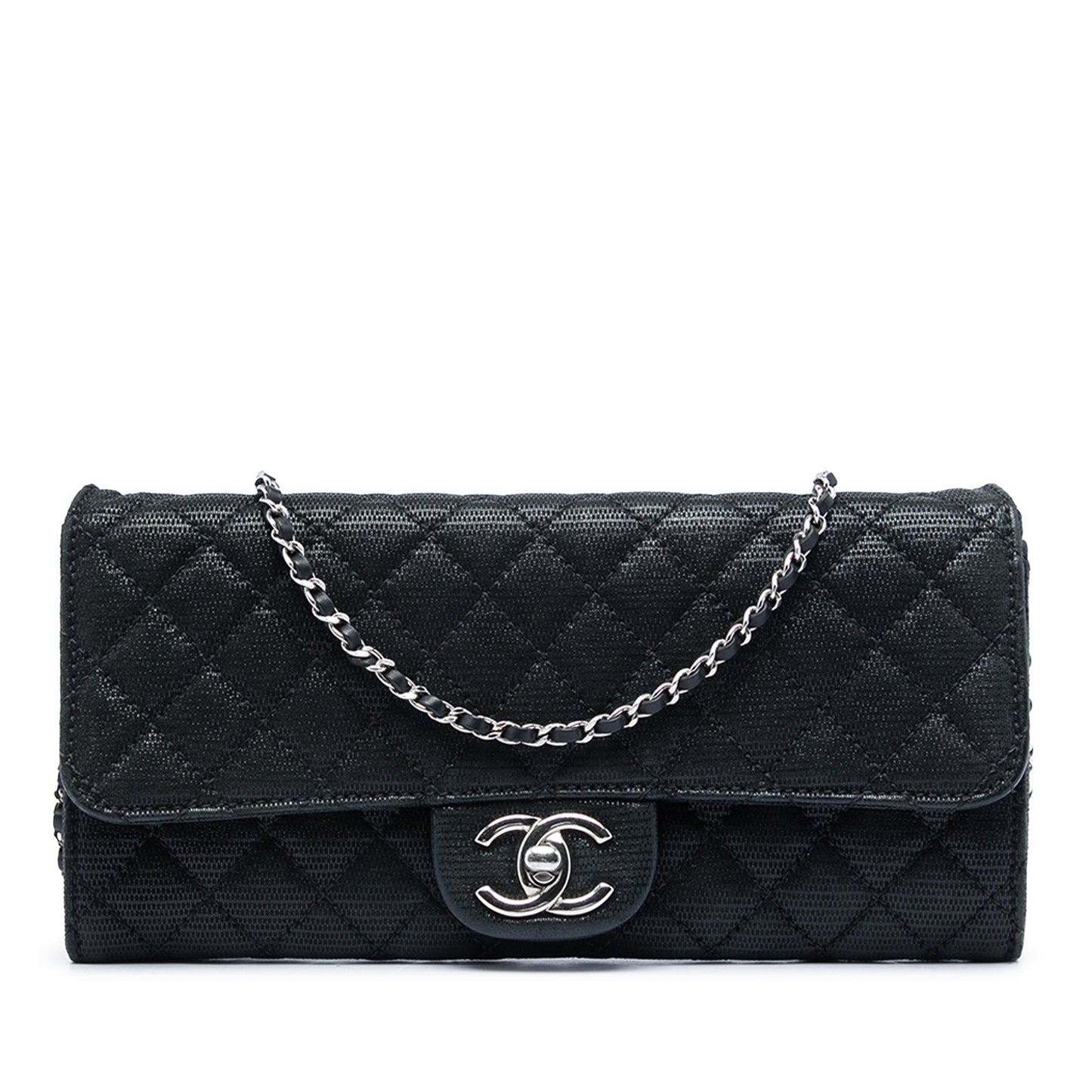 Chanel CC Quilted Iridescent Fabric East West Flap