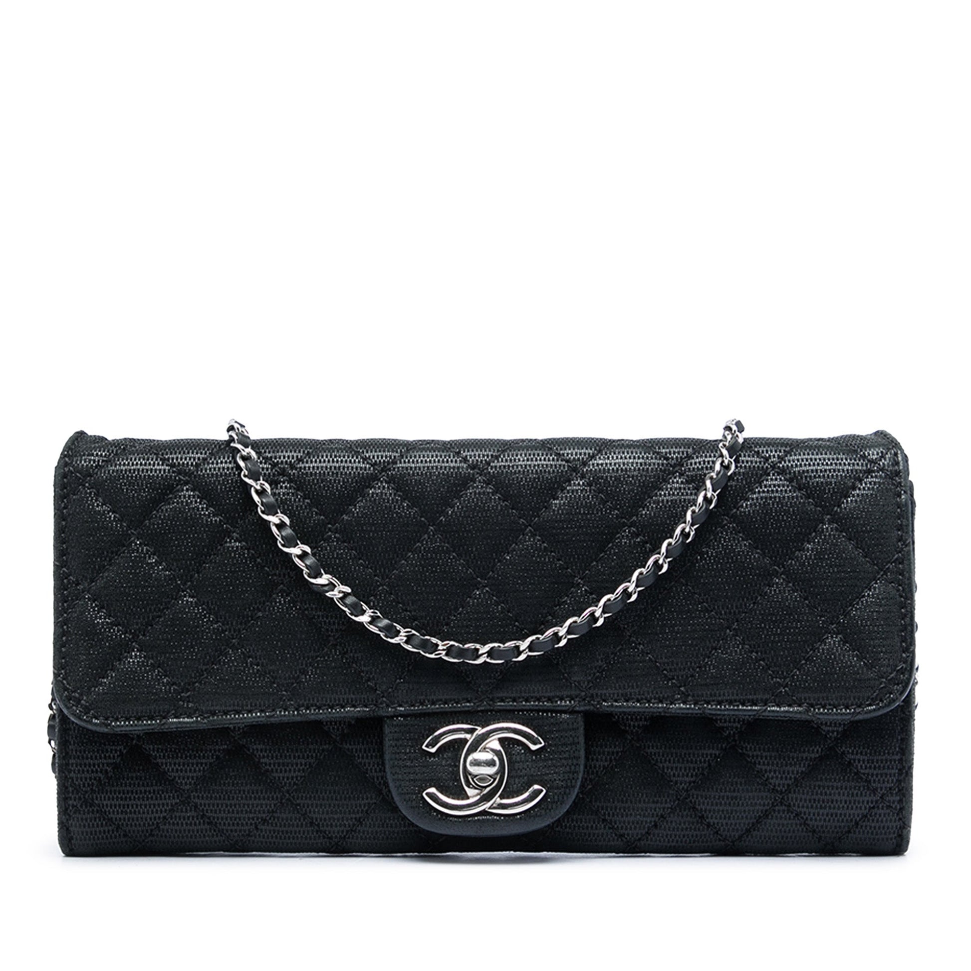 Chanel CC Quilted Iridescent Fabric East West Flap