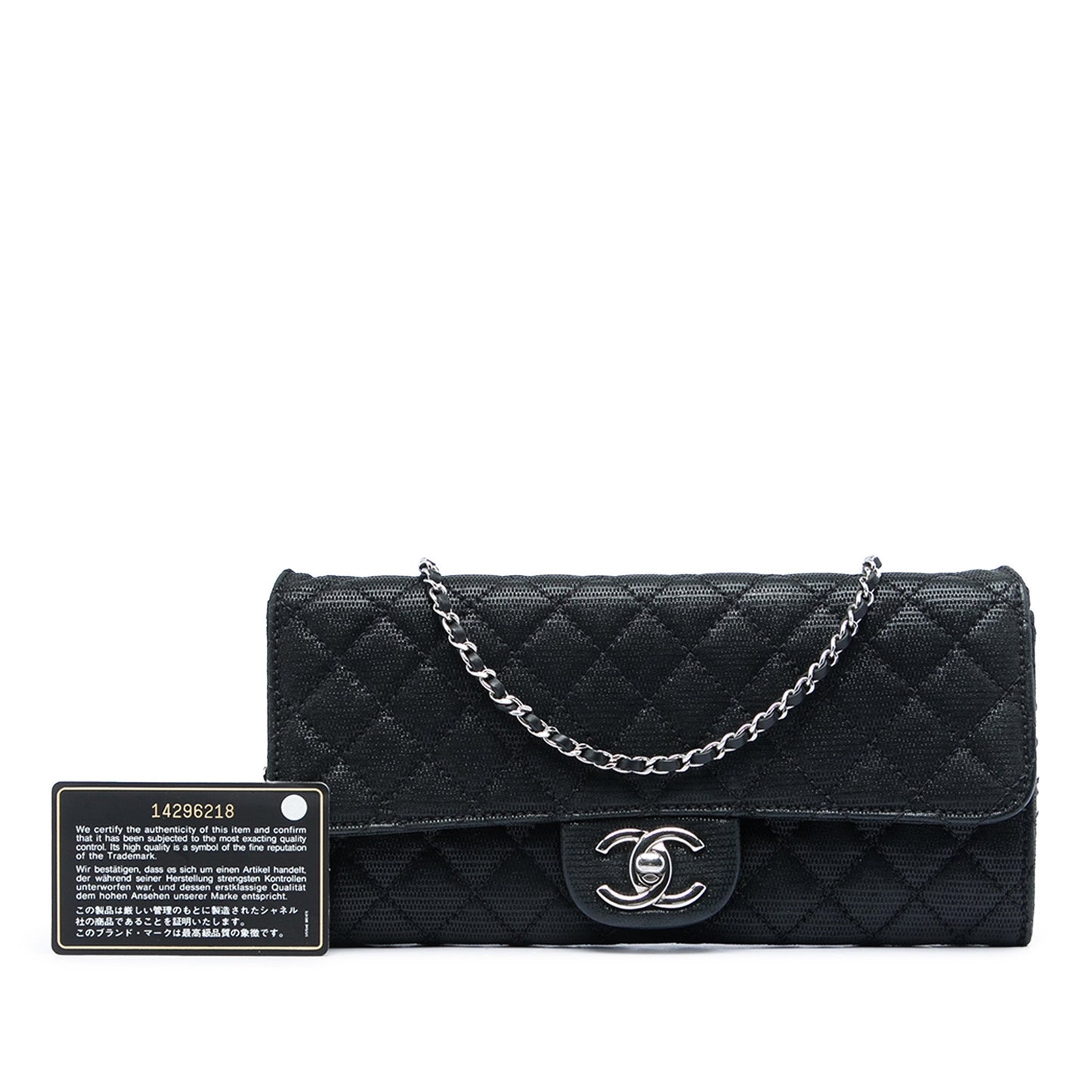 Chanel CC Quilted Iridescent Fabric East West Flap