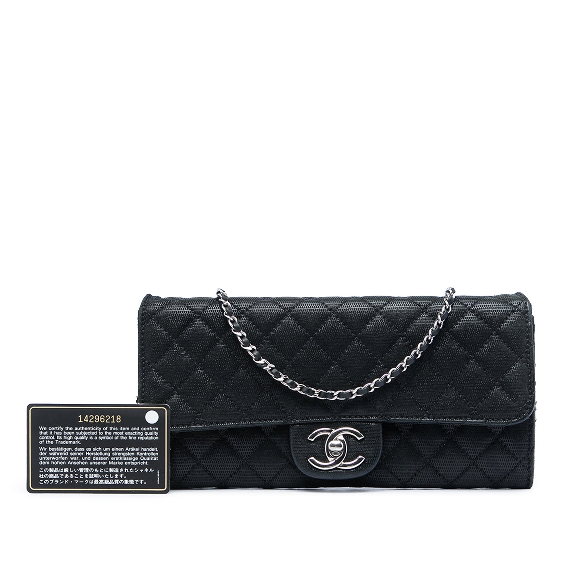 Chanel CC Quilted Iridescent Fabric East West Flap