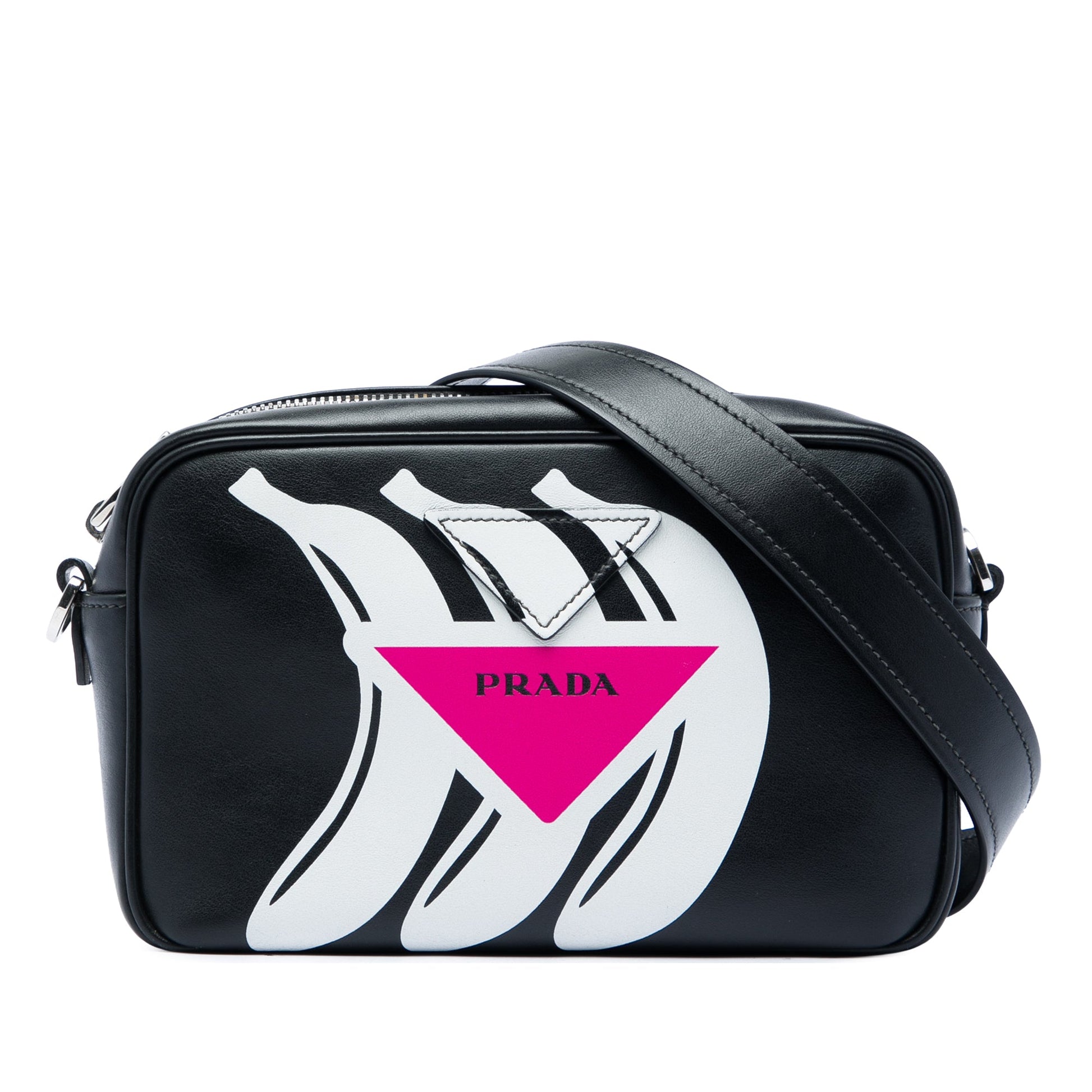 Prada City Calf Banana Print Camera Bag