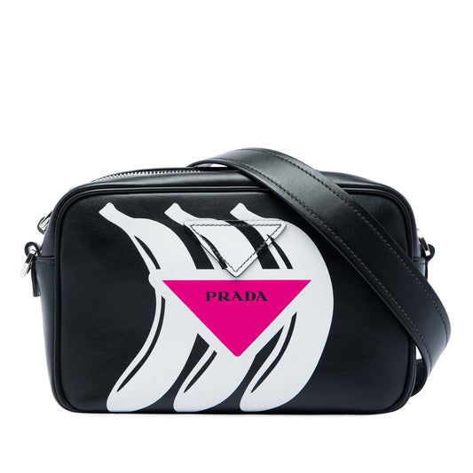 Prada City Calf Banana Print Camera Bag