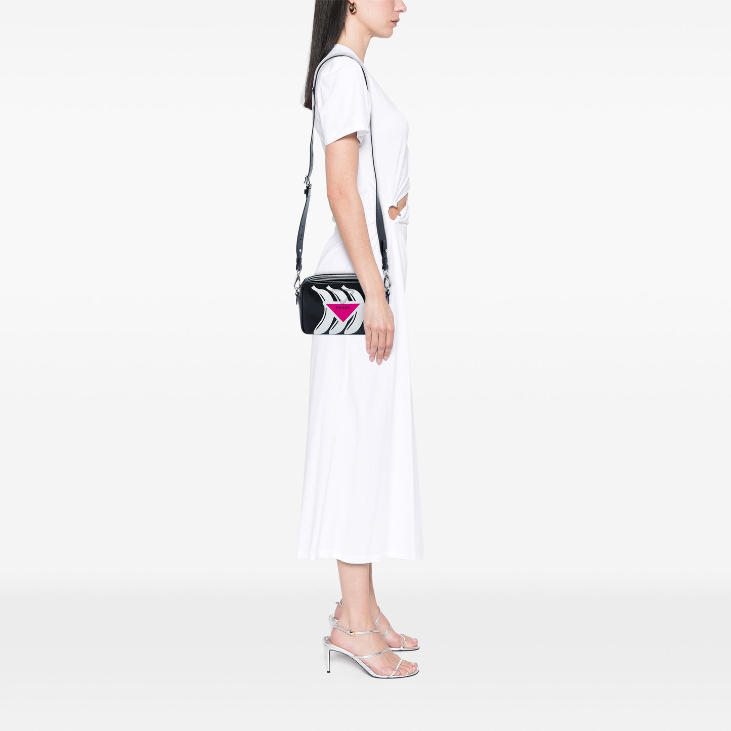 Prada City Calf Banana Print Camera Bag