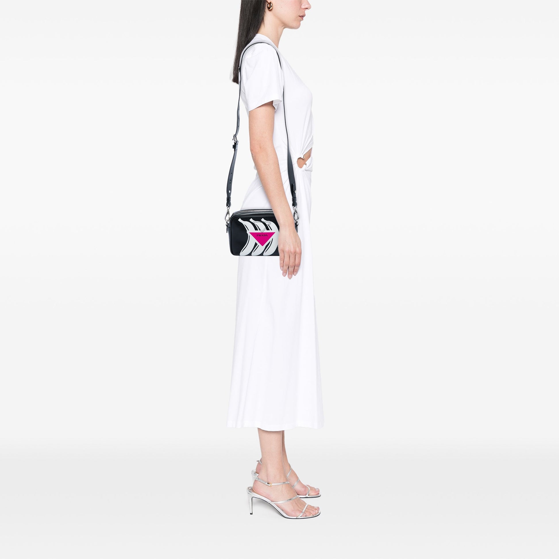 Prada City Calf Banana Print Camera Bag