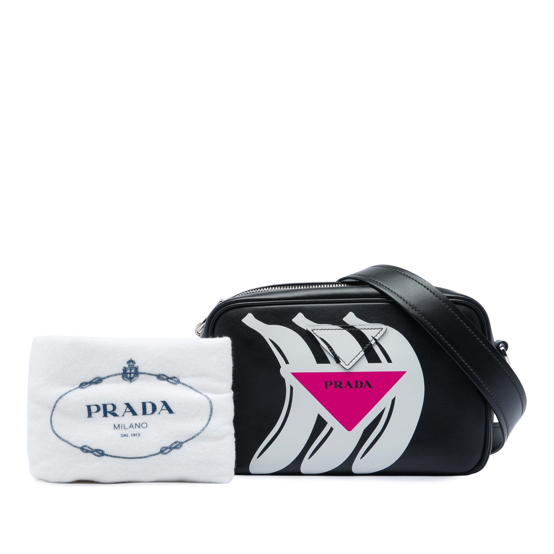 Prada City Calf Banana Print Camera Bag