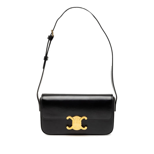 Celine Shiny Calfskin Triomphe Claude Shoulder Bag