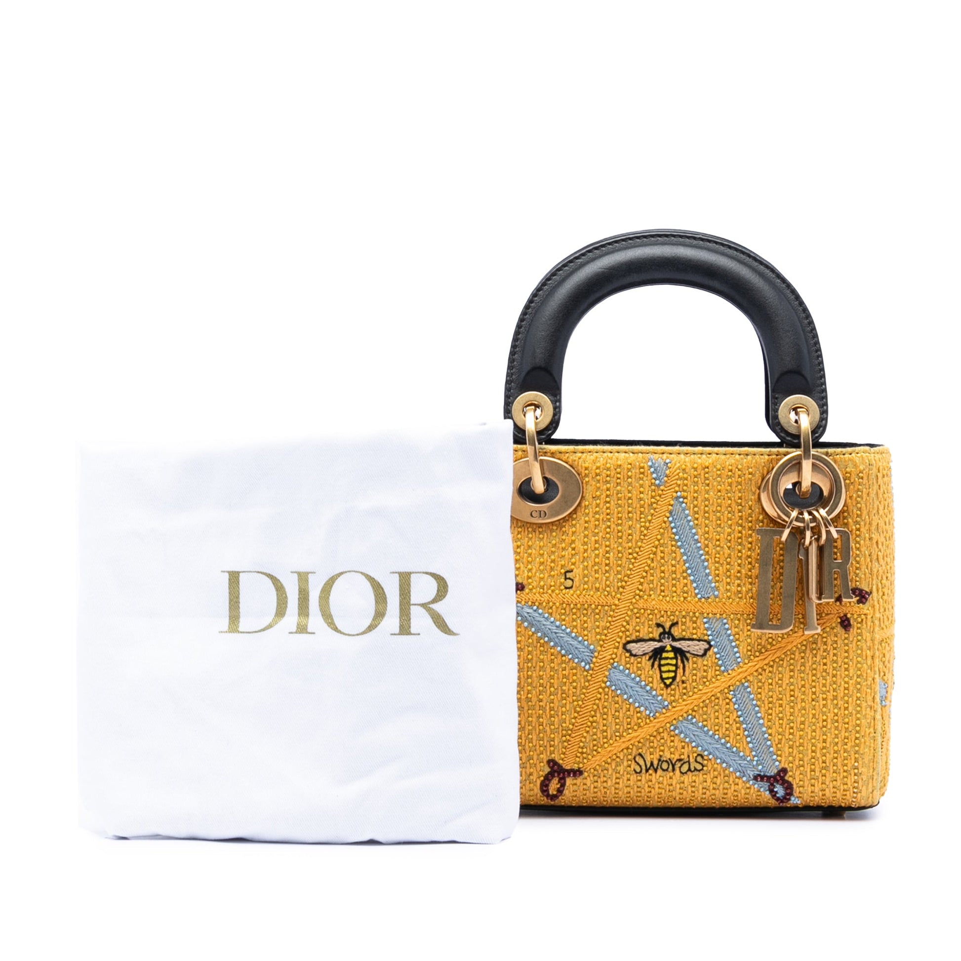 Dior Mini Embroidered Canvas Swords Lady Dior