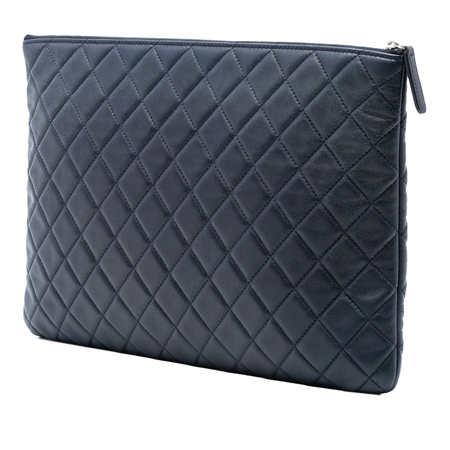 Chanel Large Quilted Lambskin O Case Clutch