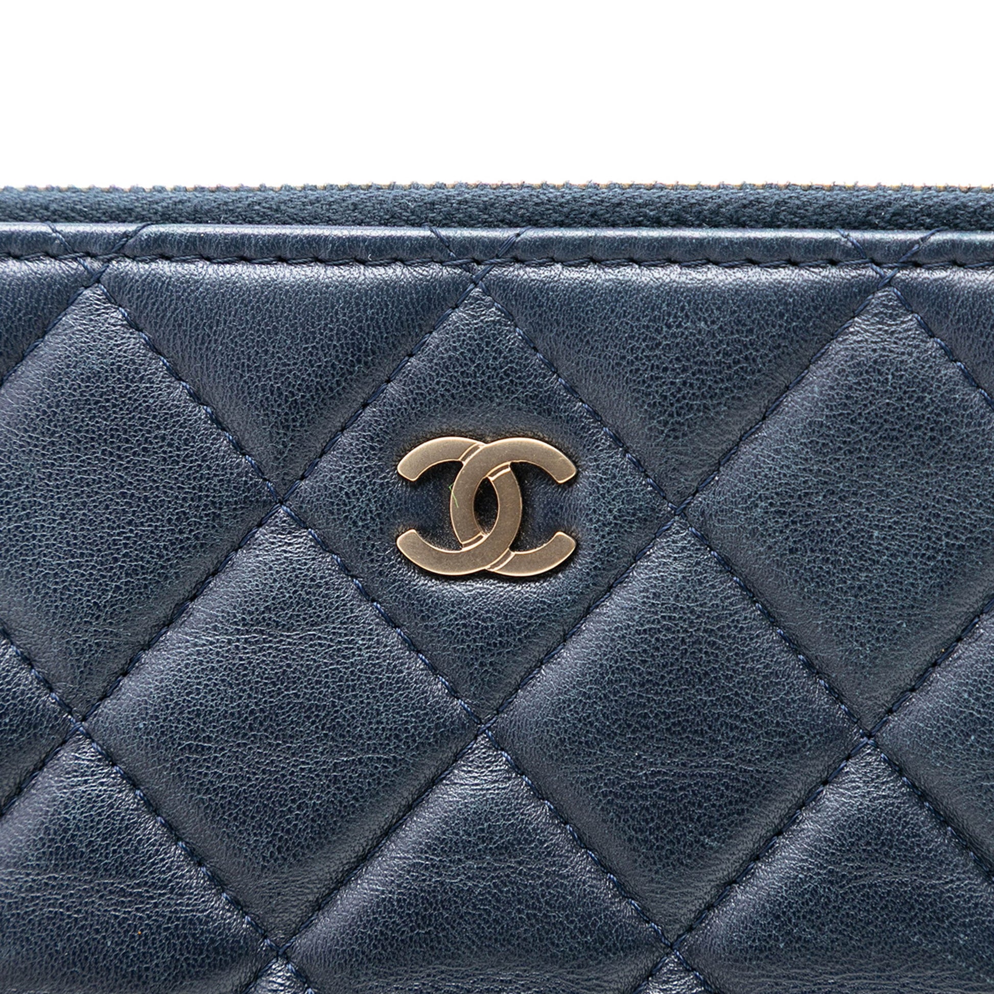 Chanel Large Quilted Lambskin O Case Clutch