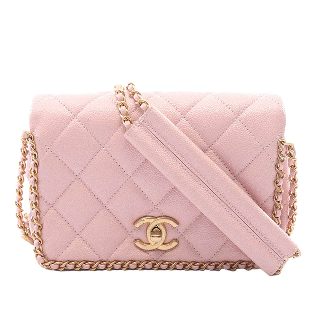 Chanel CC Quilted Caviar Chain Around Flap