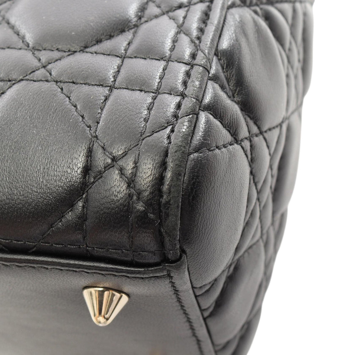 Dior Medium Lambskin Cannage Lady Dior — Black