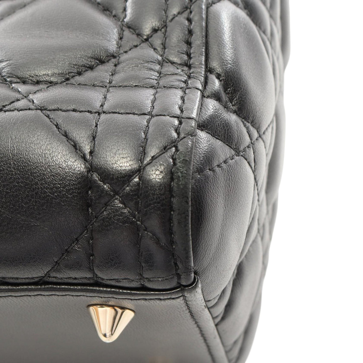 Dior Medium Lambskin Cannage Lady Dior — Black