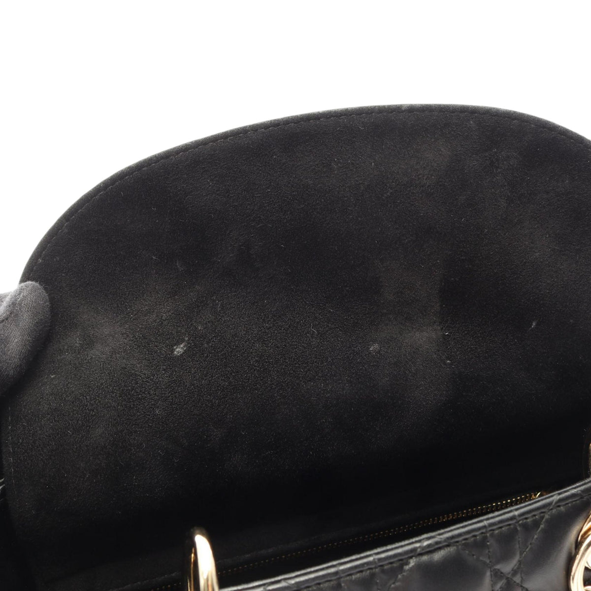 Dior Medium Lambskin Cannage Lady Dior — Black