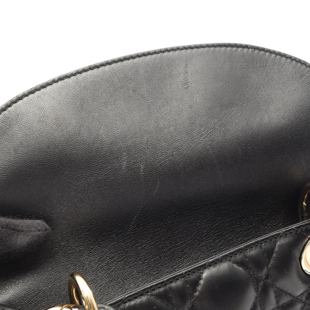 Dior Medium Lambskin Cannage Lady Dior — Black