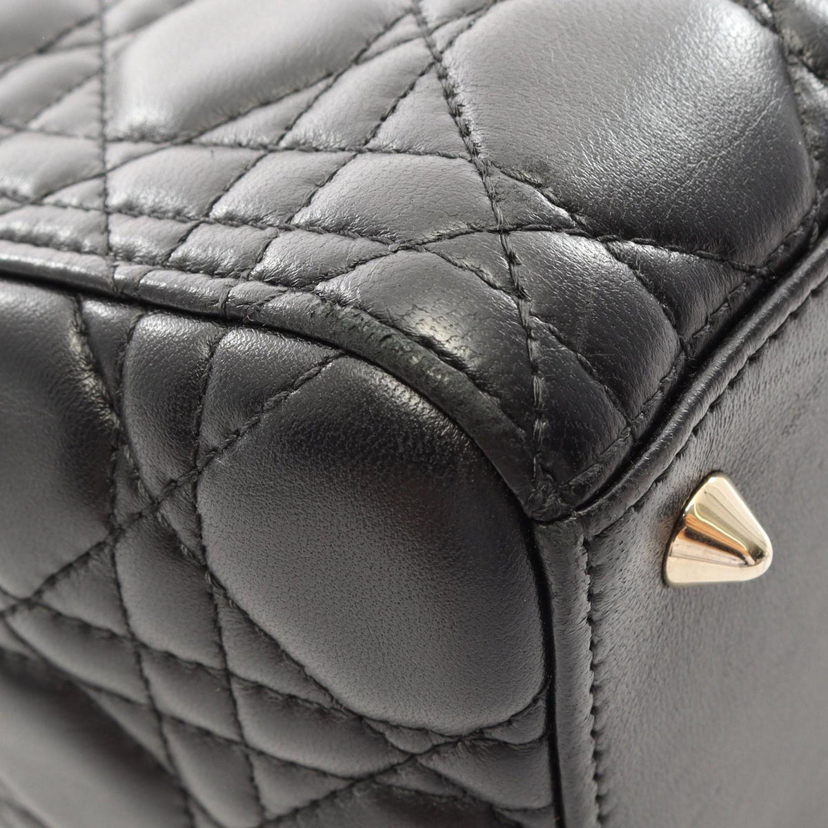 Dior Medium Lambskin Cannage Lady Dior — Black