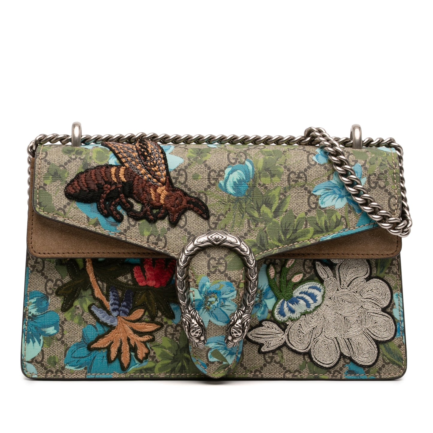 Gucci Medium GG Supreme Blooms and Bee Dionysus Shoulder Bag