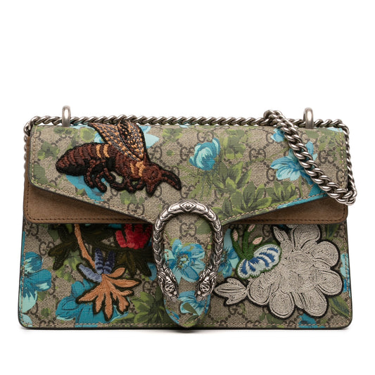 Gucci Medium GG Supreme Blooms and Bee Dionysus Shoulder Bag