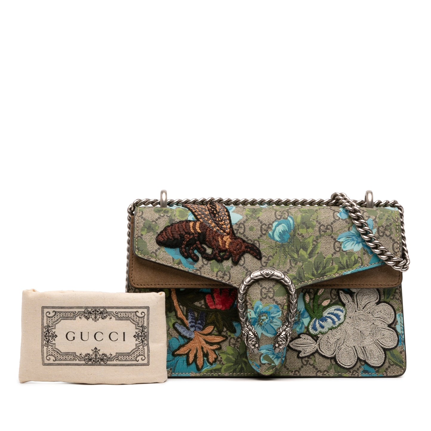 Gucci Medium GG Supreme Blooms and Bee Dionysus Shoulder Bag
