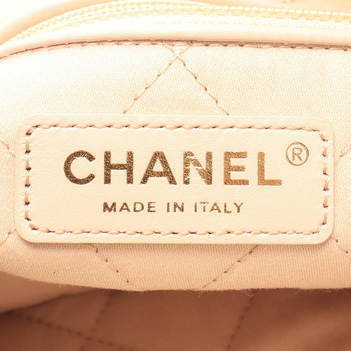 Chanel Large Quilted Lambskin 22 Hobo — Beige