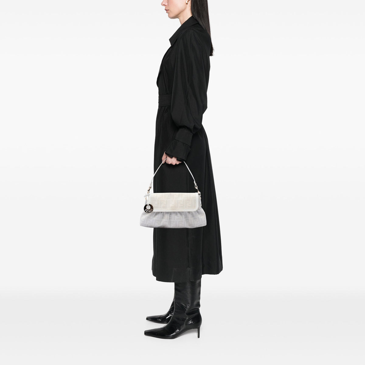 Fendi Small Zucca Coated Canvas Chef Shoulder Bag