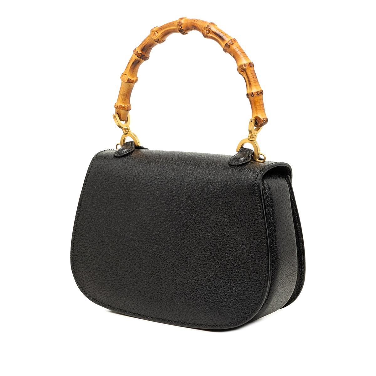 Gucci Small Grained Calfskin Bamboo Night — Black