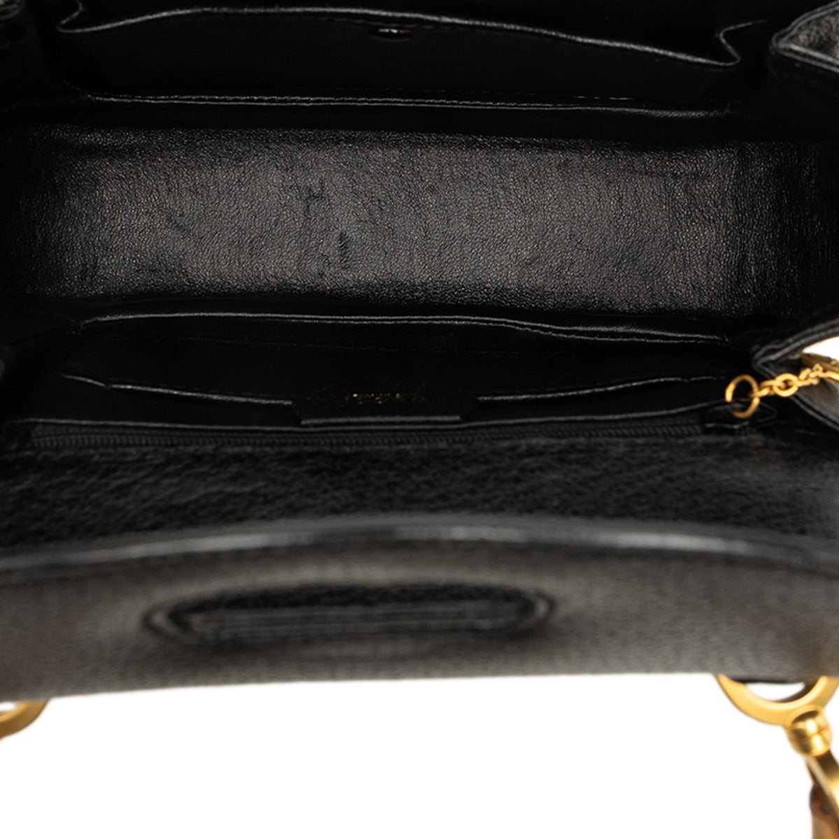 Gucci Small Grained Calfskin Bamboo Night — Black