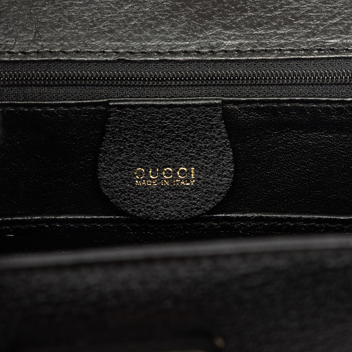 Gucci Small Grained Calfskin Bamboo Night — Black