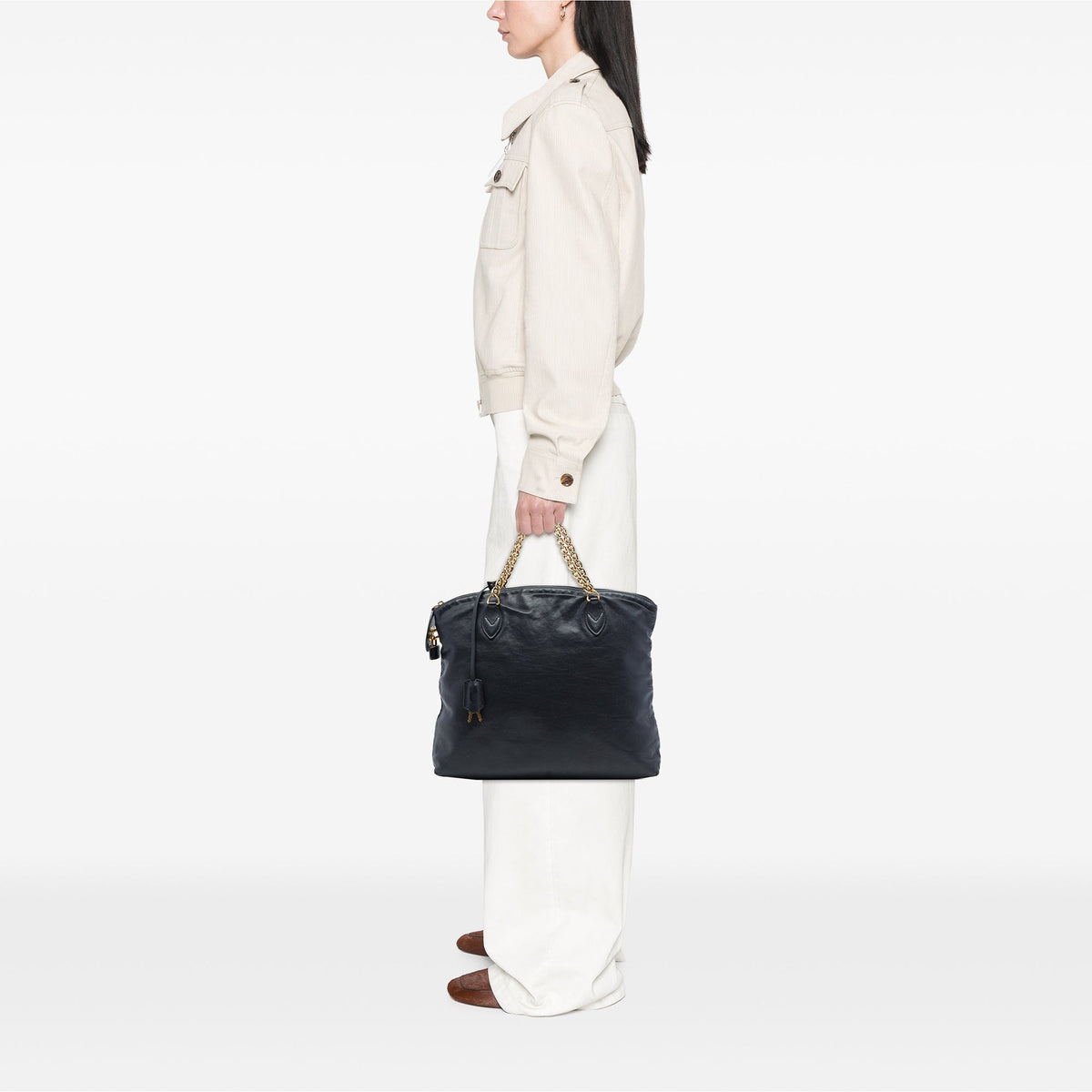 Louis Vuitton Limited Edition Calfskin Boudoir Lockit Chain Bag — Black