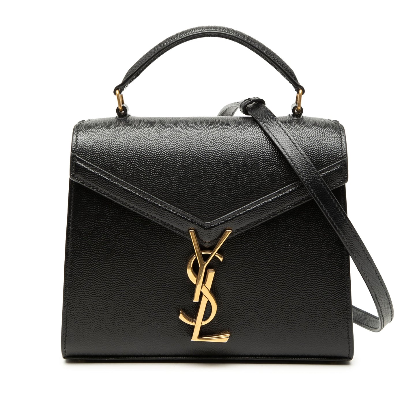 Saint Laurent Mini Grain de Poudre Monogram Cassandra Top Handle Bag