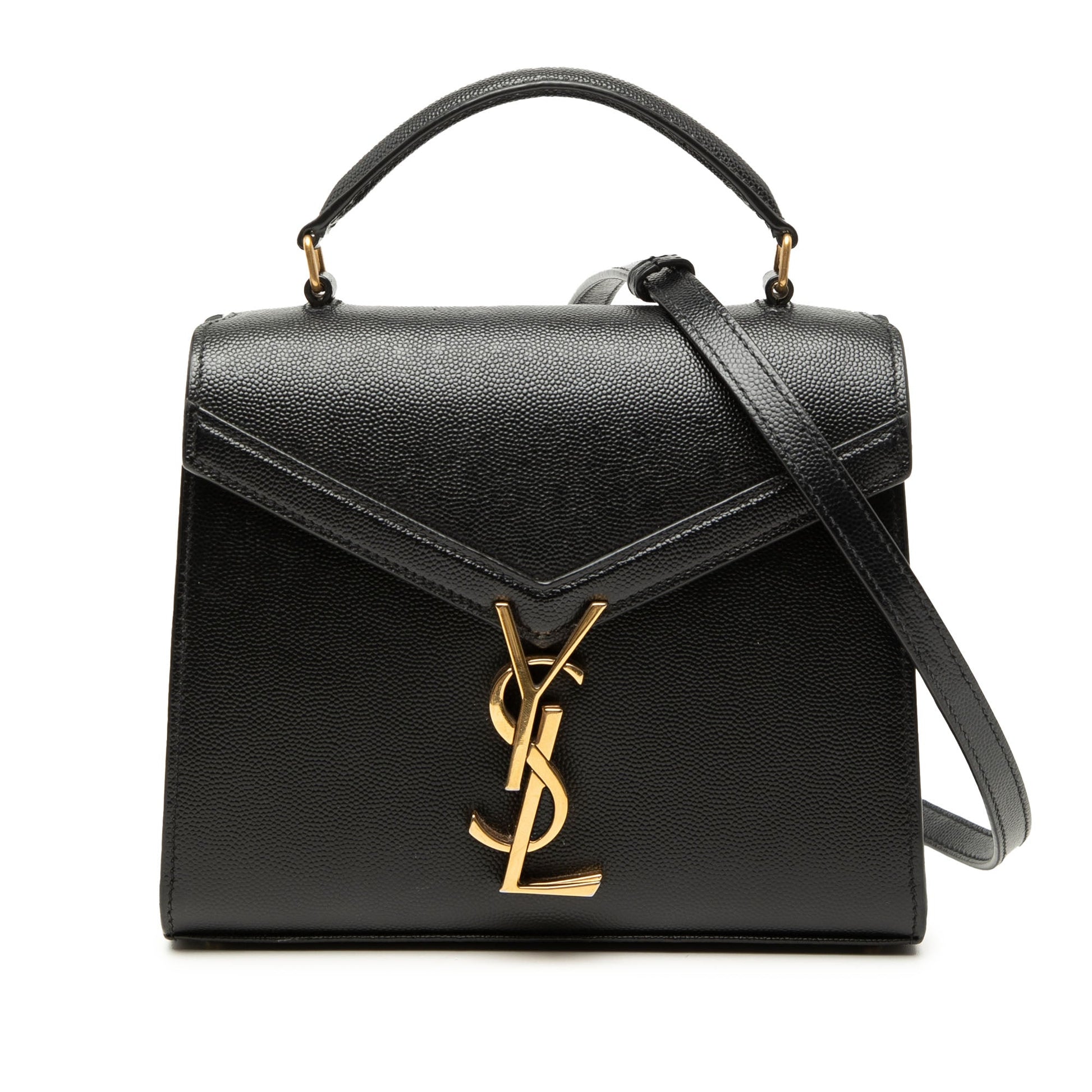 Saint Laurent Mini Grain de Poudre Monogram Cassandra Top Handle Bag