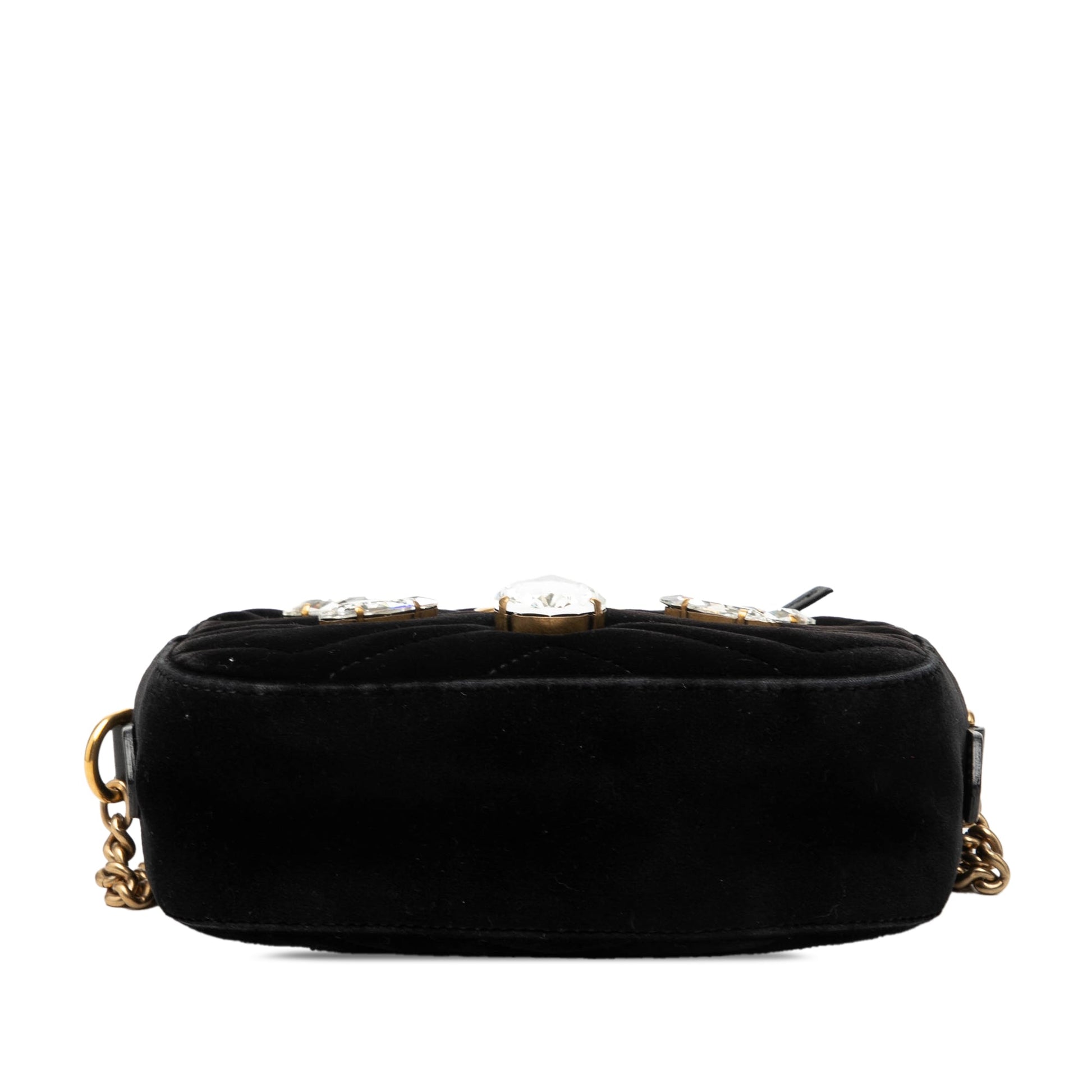 Gucci Mini GG Marmont Crystal Embellished Matelasse Velvet Crossbody