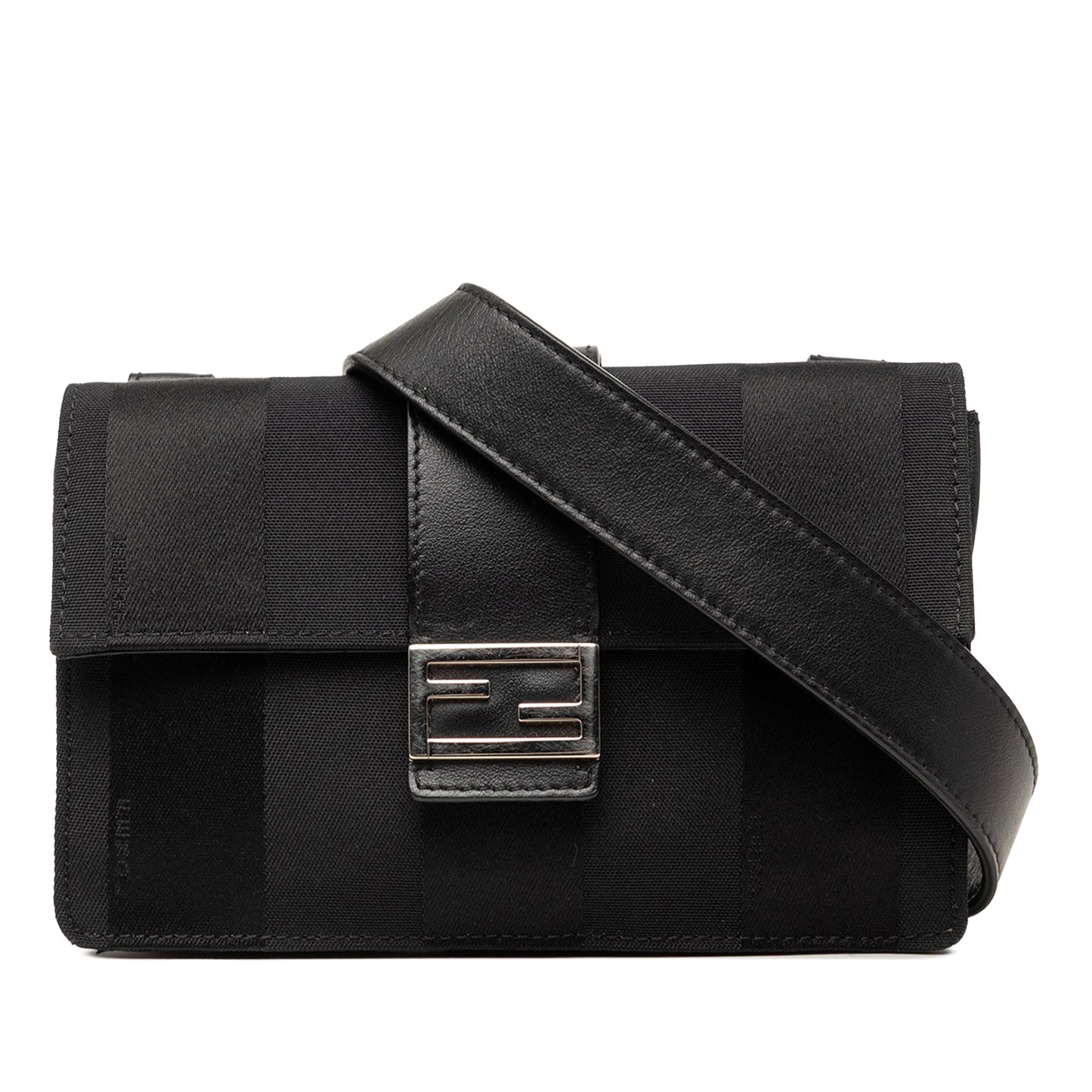 Fendi Pequin Nylon Convertible Baguette Pouch