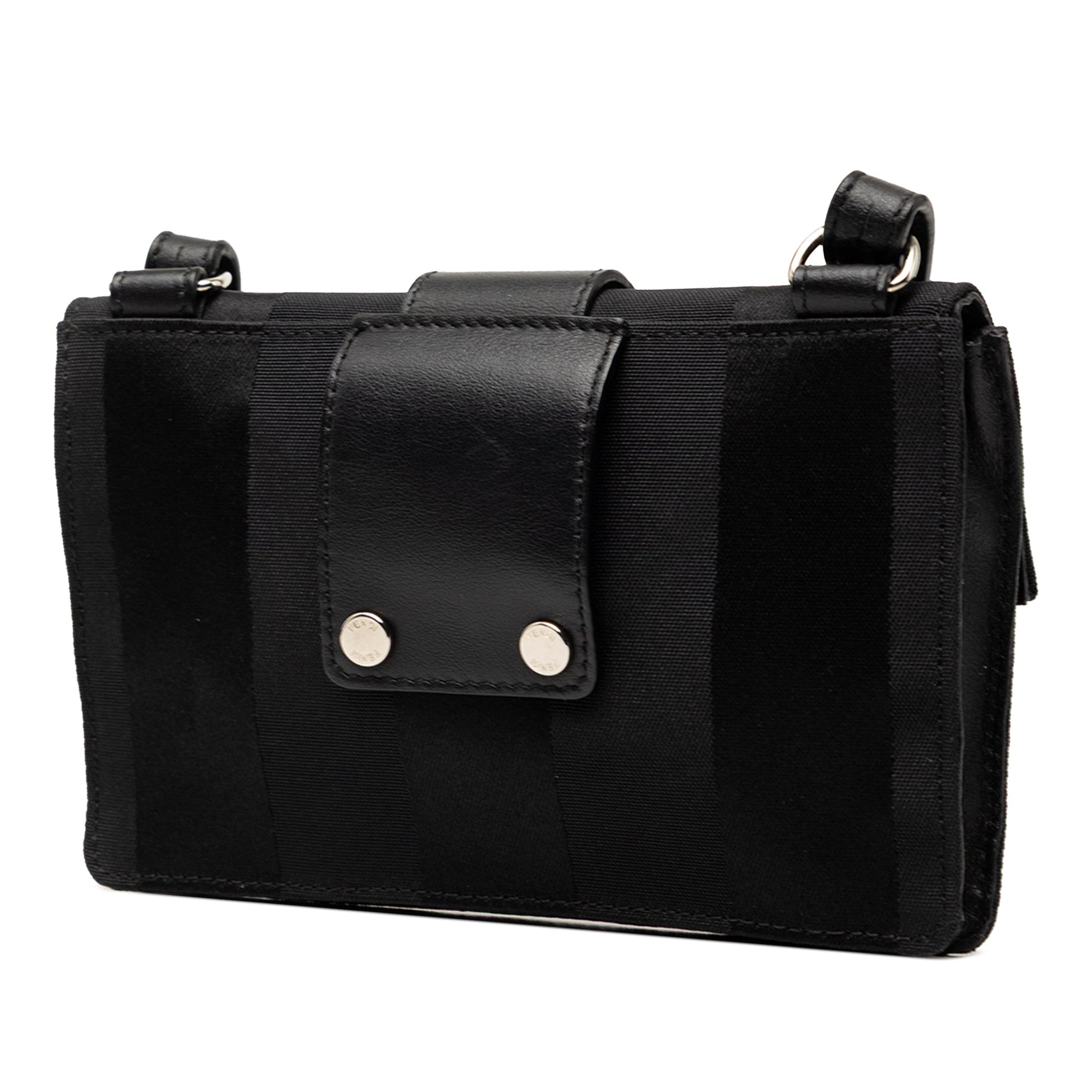 Fendi Pequin Nylon Convertible Baguette Pouch